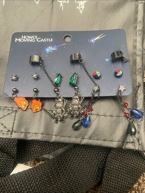 Howl's Moving Castle Inspired Mixed Stud & Dangle Earring Set - Multicolor